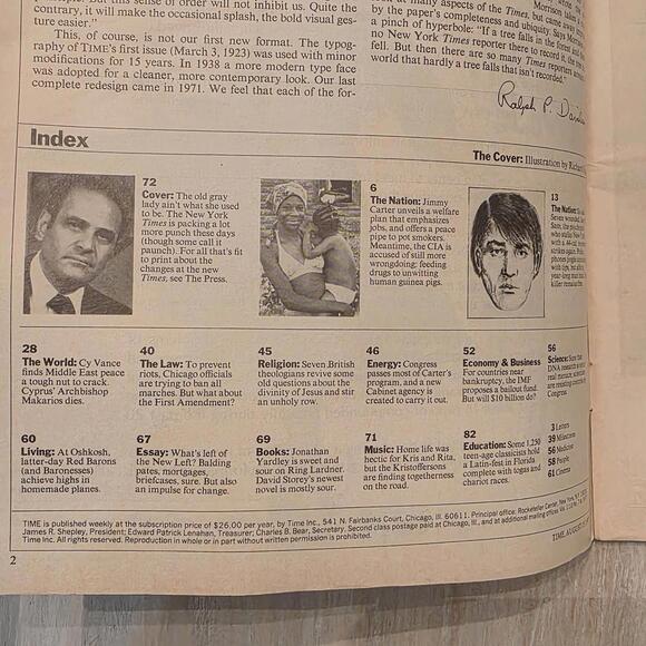 August 15, 1977  Time Magazine COPING WITH THE NEW YORK TIMES - SULZBERGER - Picture 2 of 2